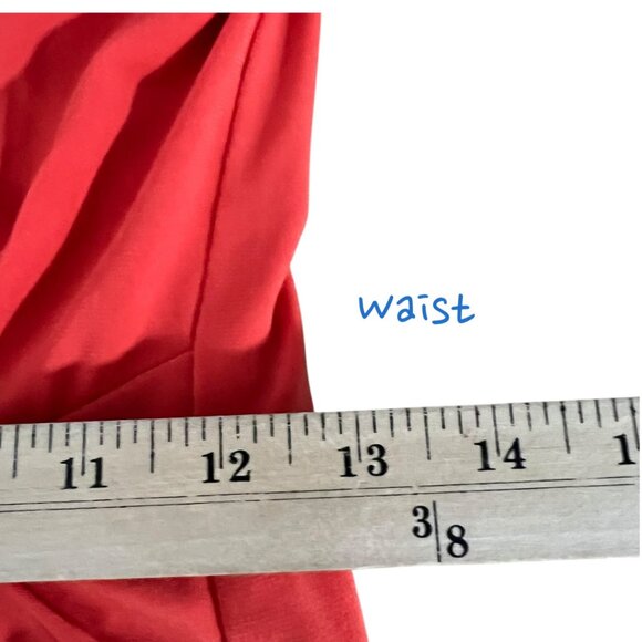 Cache Orange Office Siren Sleeveless Faux Wrap Dress With Gold Accent Si… - Picture 9 of 11